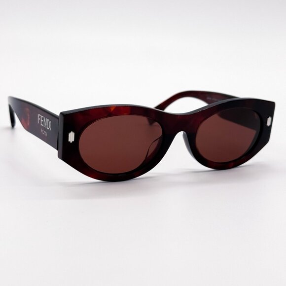 NEW FENDI FE40125F 54S SHINY RED HAVANA WOMEN SUNGLASSES FENDI - Picture 5 of 11